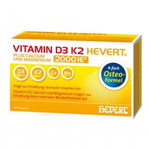 VITAMIN D3 K2 Hevert plus Ca Mg 2000 IE/2 Kapseln